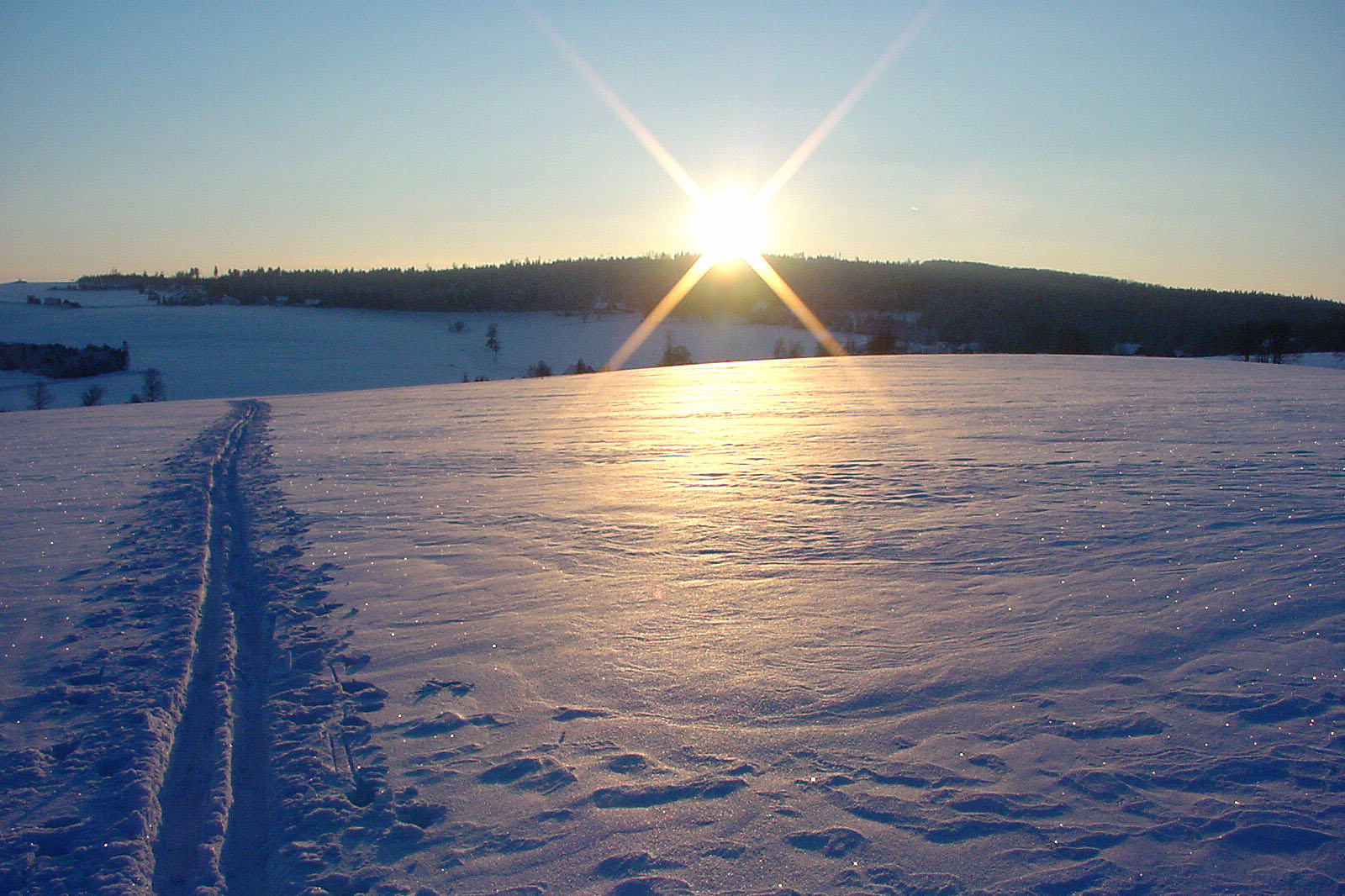 Schneelandschaft Loipen Skifahren Schneelandschaft Loipen Skifahren